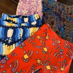Lot of 4 pairs lularoe kids leggings size L/XL